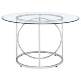 Levy 48-inch Round Glass Top Dining Table Chrome — product image 4