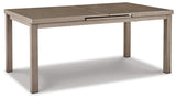 Close-up of wood-look finish on Beach Front dining table