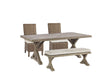 Side view of Beachcroft beige outdoor dining table set