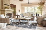 Porcelain coffee table with powder-coated aluminum base