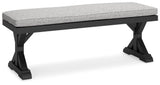 Beachcroft outdoor bench with cushion side angle