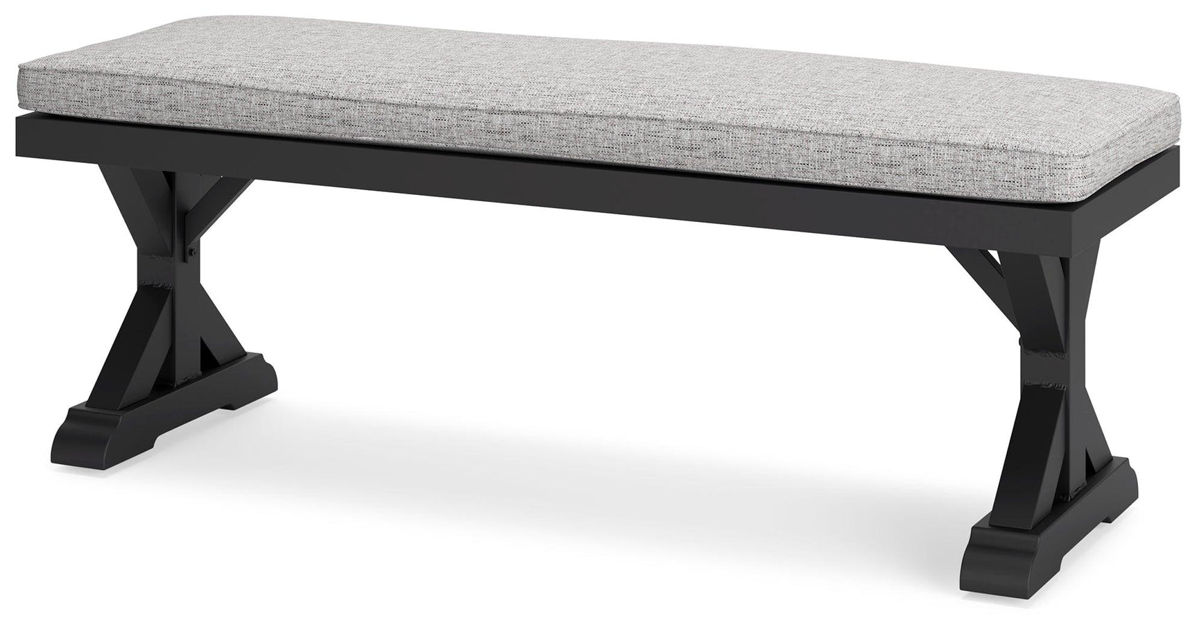 Close-up of Nuvella fabric cushion on Beachcroft bench