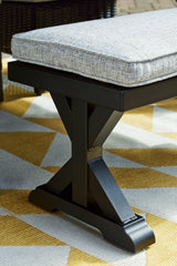 Bench placed on outdoor patio setting