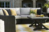 Beachcroft outdoor coffee table front view on outdoor setting