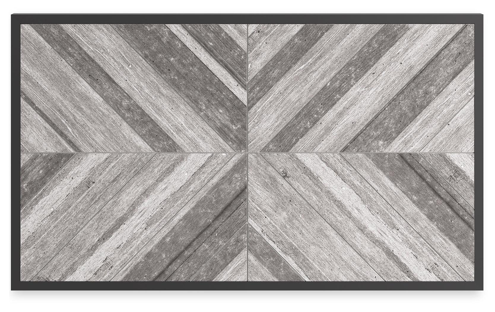 Beachcroft outdoor coffee table showing reverse diamond tile pattern