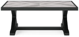 Beachcroft outdoor coffee table base and tabletop detail