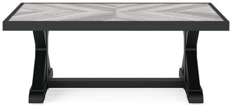 Beachcroft outdoor coffee table base and tabletop detail