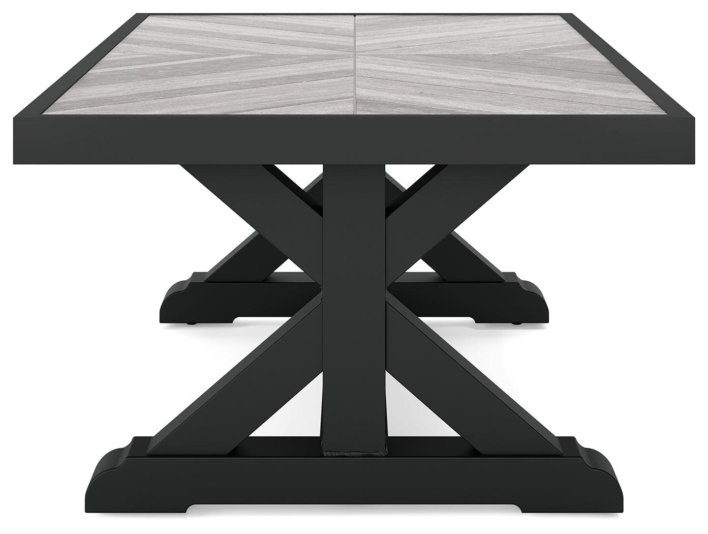 Beachcroft outdoor coffee table viewed from above