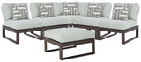 Beachloft Black/Gray 5-Piece Outdoor Sectional with Ottoman - image 2