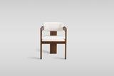 Becky Dining Chair in Walnut with Beige Upholstery view 3