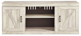Bellaby Whitewash 4-Piece Entertainment Center adjustable shelves in pier