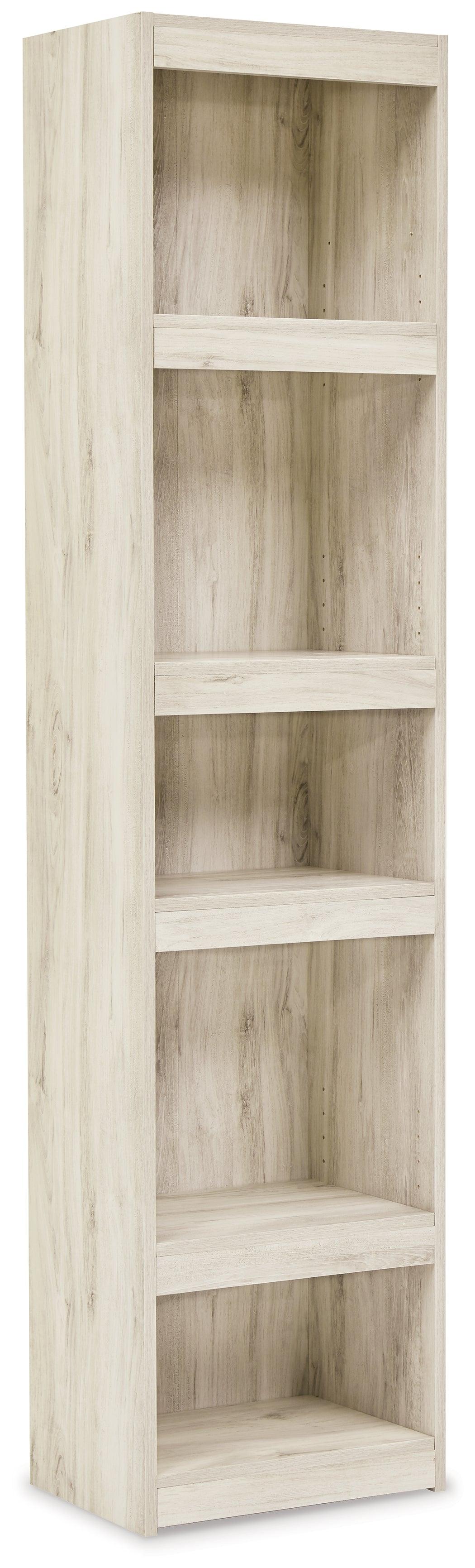 Bellaby Whitewash 4-Piece Entertainment Center wood grain finish close-up