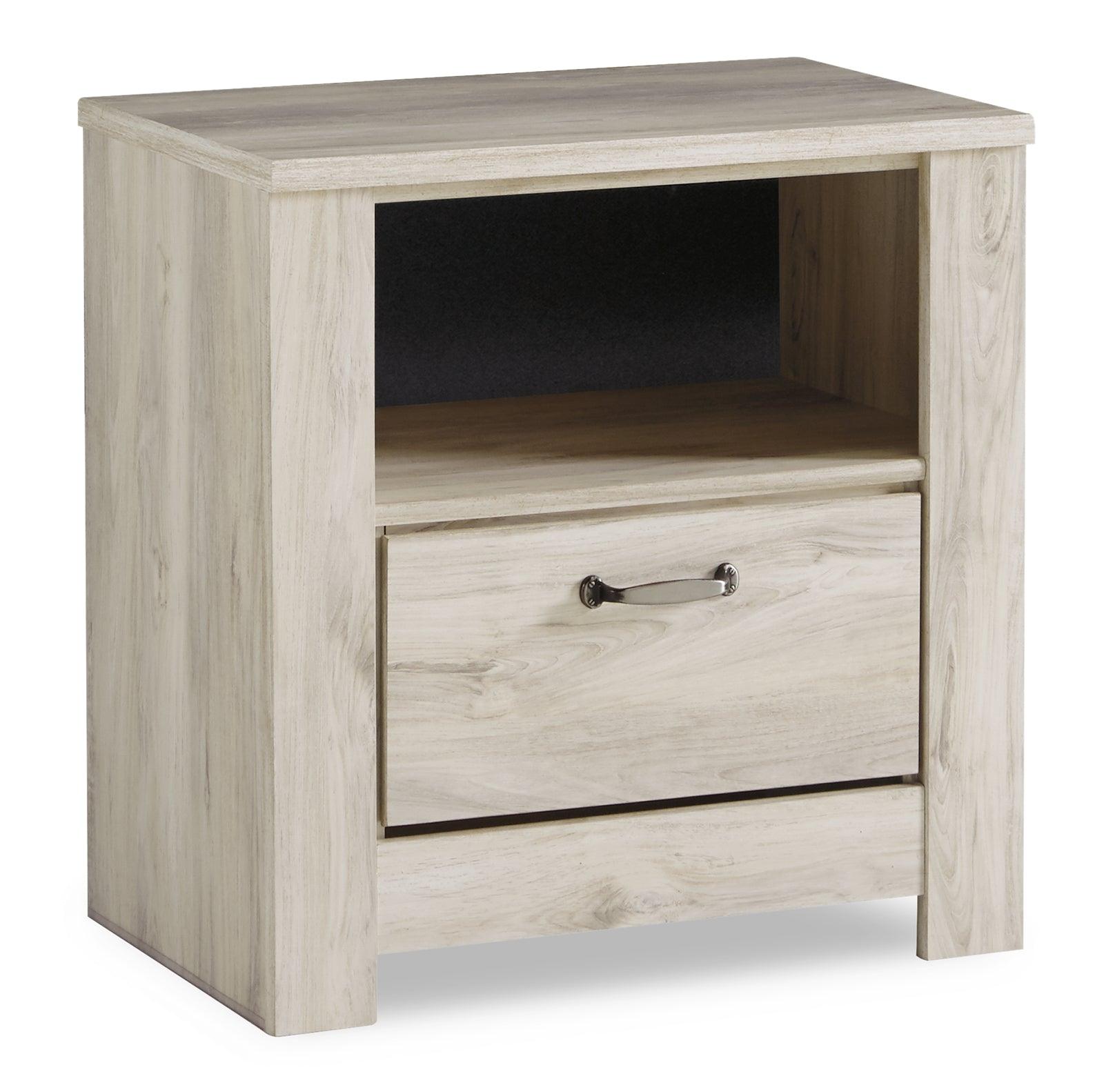 Main view of Bellaby Whitewash Panel Bedroom Set unassembled parts