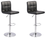 Side view of Bellatier black faux leather adjustable bar stool