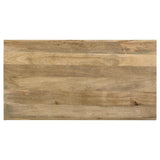 Benton rectangular mango wood coffee table showcasing true square edge profile