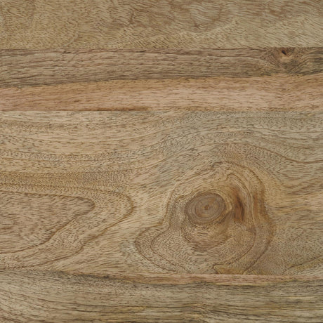 Solid mango wood coffee table emphasizing natural finish and color