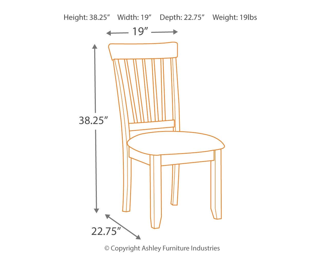 Berringer Rustic Brown 2-Piece Dining Room Chair showing spindle back