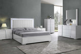 Beverly White Gloss Chest side angle - Ella Furniture
