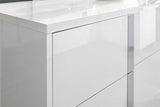 Beverly White Gloss Chest with bedroom set display