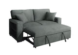 Bexley Grey Premium Fabric Sofa and Loveseat Set with Bookcase Arms and USB Ports view 7