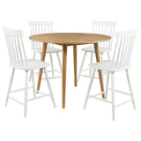 Andrews 5-Piece Round Counter Dining Set in Light Ash and White — product image 2