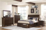 Logandale Brown Modern Transitional Solid Wood Sleigh Bedroom Set - Ella Furniture