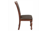 Lordsburg Brown Cherry Faux Leather Upholstered Rectangular Dining Room Set main view