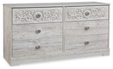 Paxberry Whitewash Dresser — angled view