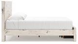 Lawroy Light Natural King Panel Storage Bed — side view