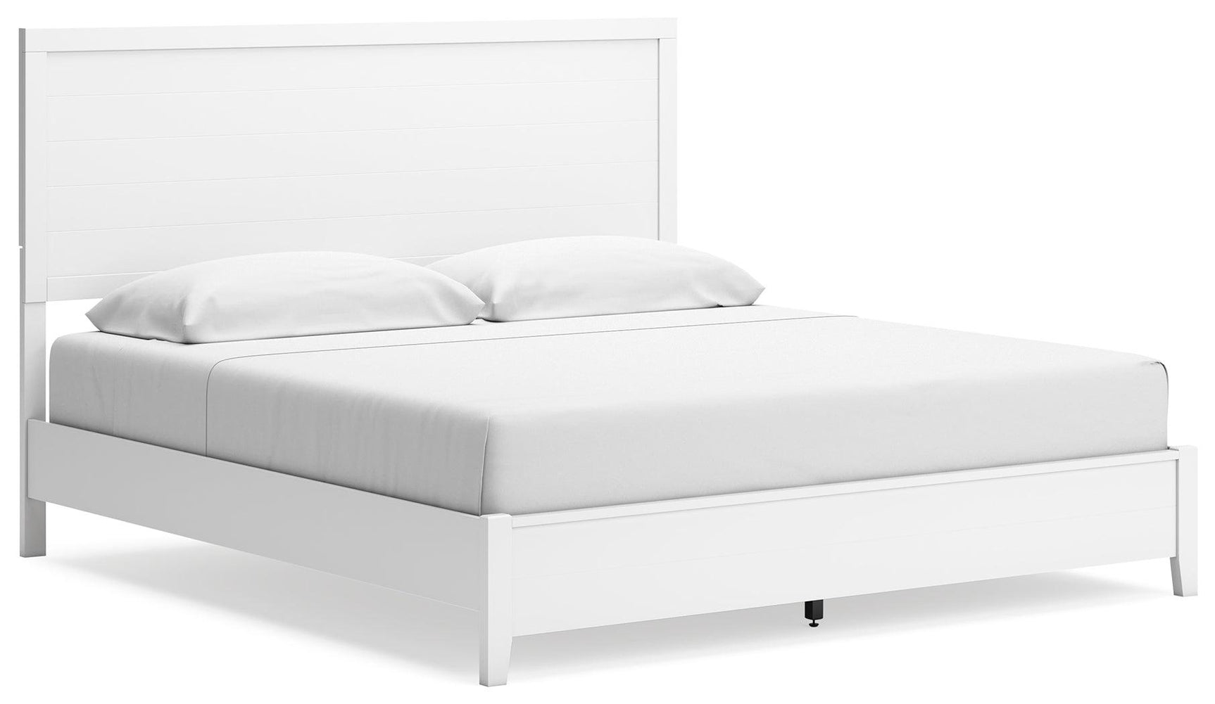 Binterglen White King Panel Bed side view