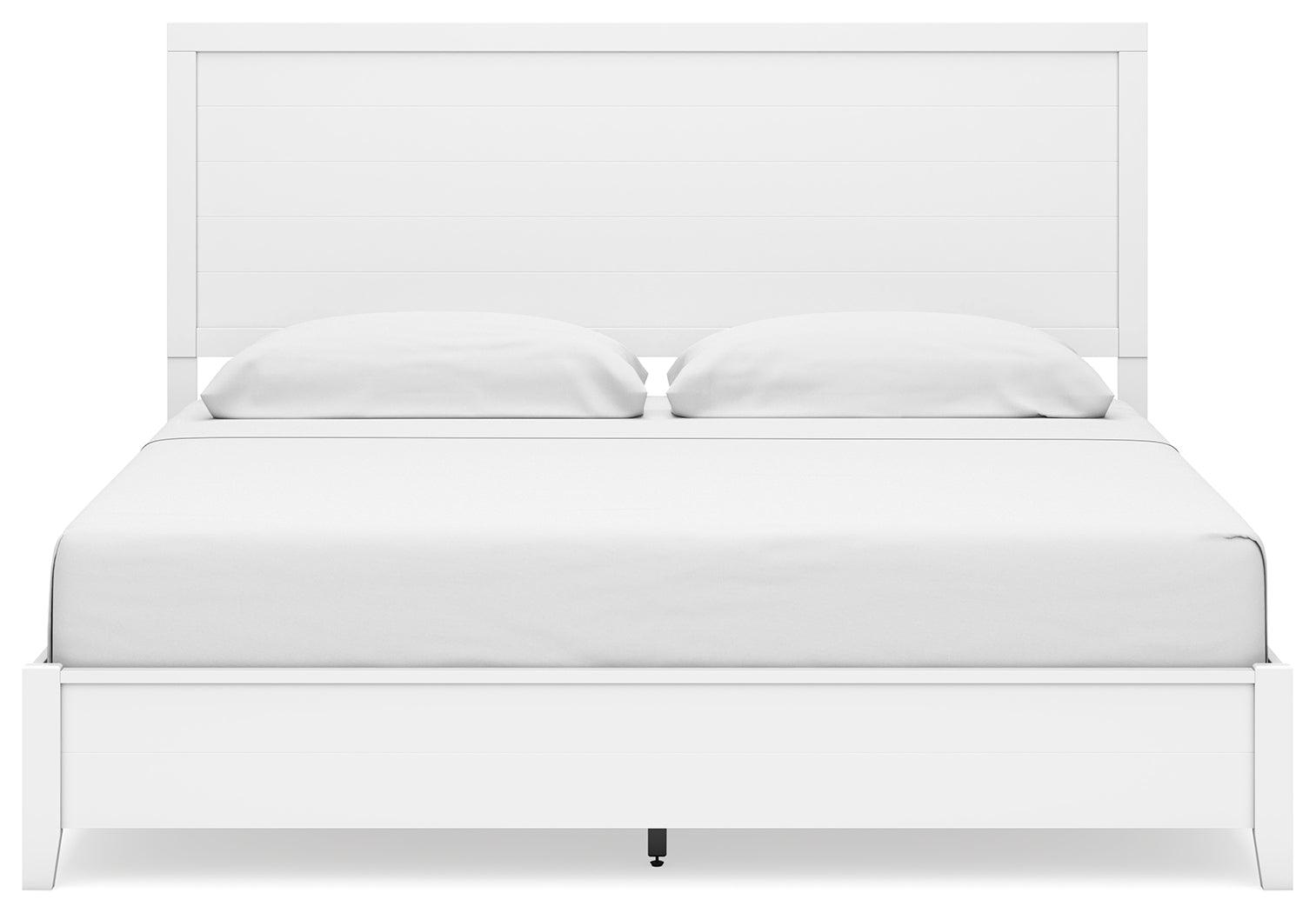 Binterglen White King Panel Bed footboard detail