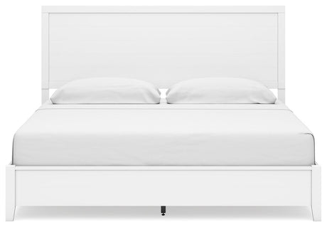 Binterglen White King Panel Bed footboard detail