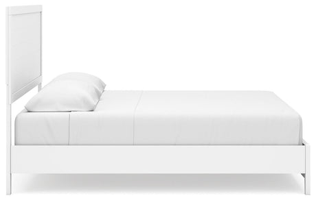 Binterglen White King Panel Bed in styled bedroom setting