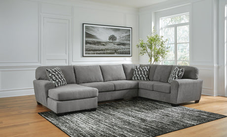 Birkdale Court Gray Chenille 3-Piece Sectional with Chaise - image 1