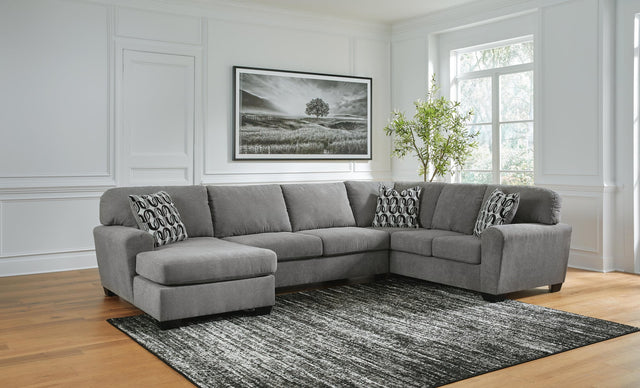 Birkdale Court Gray Chenille 3-Piece Sectional with Chaise - image 1