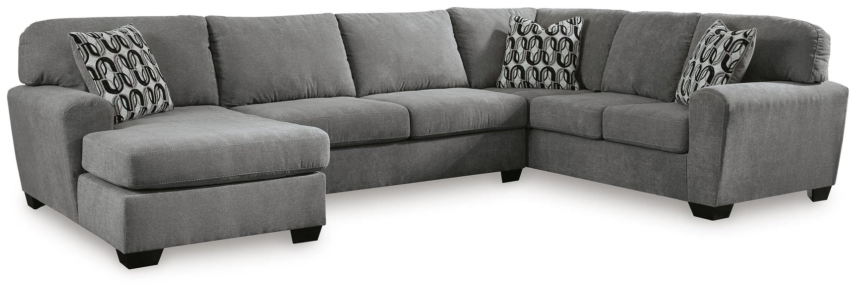 Birkdale Court Gray Chenille 3-Piece Sectional with Chaise - image 2