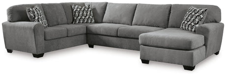 Birkdale Court Gray Chenille 3-Piece Sectional with Chaise view 3