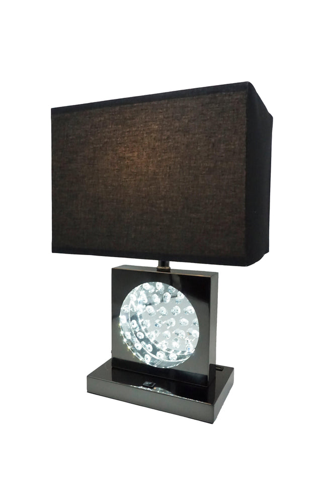 Black Nickel Modern Contemporary LED Accent Table Lamp - Ella Furniture