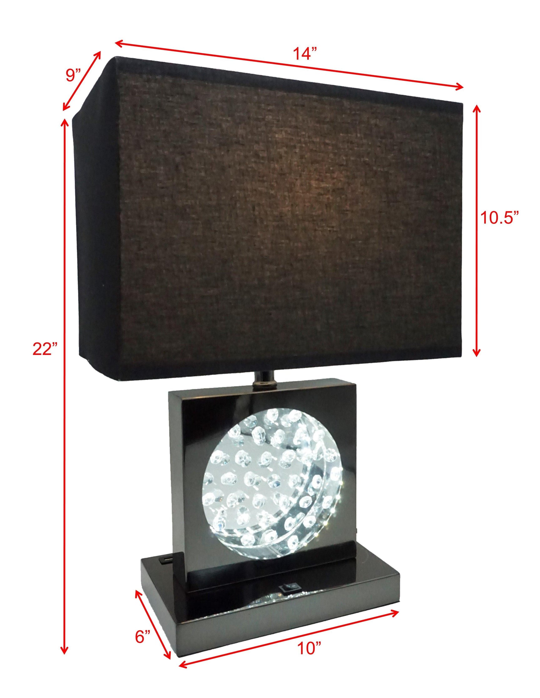 Black Nickel Modern Contemporary LED Accent Table Lamp - Ella Furniture