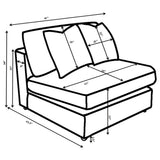 Blaine chair showcasing soft fog upholstery