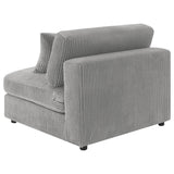 Back view of Blaine Upholstered Armless Chair in fog