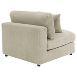 Blaine Upholstered Armless Accent Chair in Sand, front side view