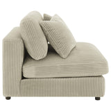 Blaine Upholstered Armless Accent Chair in Sand, front side view