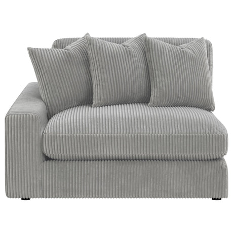 Room view of Blaine Upholstered Reversible Chaise Sectional Sofa in Fog