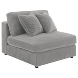 Main view of Blaine Upholstered Reversible Chaise Sectional Sofa in Fog