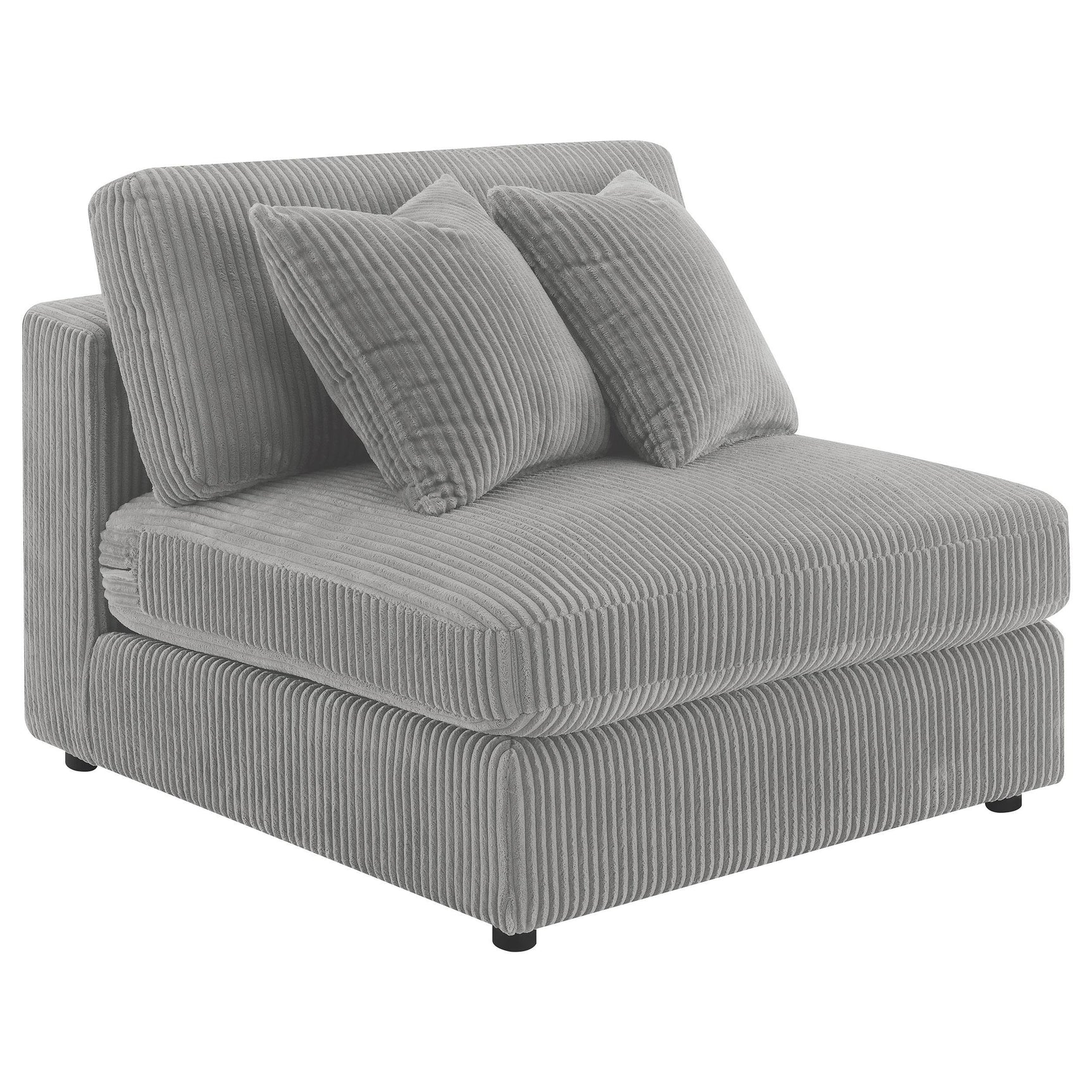 Main view of Blaine Upholstered Reversible Chaise Sectional Sofa in Fog