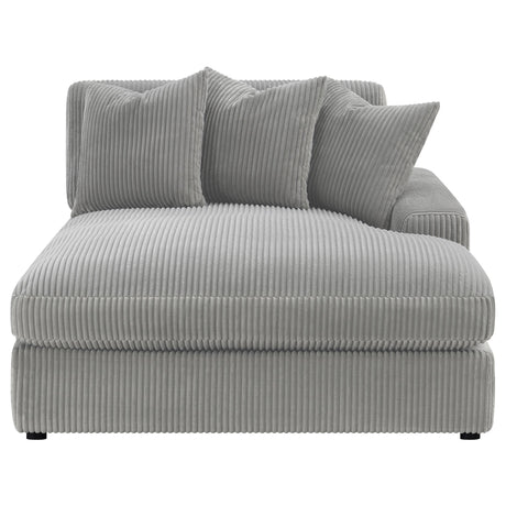 Room view of Blaine Upholstered Reversible Chaise Sectional Sofa in Fog