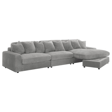 Room view of Blaine Upholstered Reversible Chaise Sectional Sofa in Fog