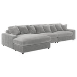 Room view of Blaine Upholstered Reversible Chaise Sectional Sofa in Fog