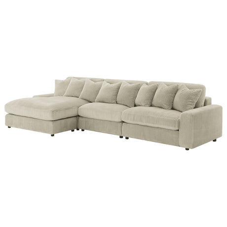 Detail of upholstery texture on Blaine sectional sofa